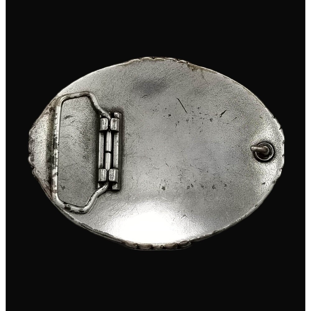 Bronco Rider Western Belt Buckle, Engraved Scroll Rodeo Design - Picture 7 of 10